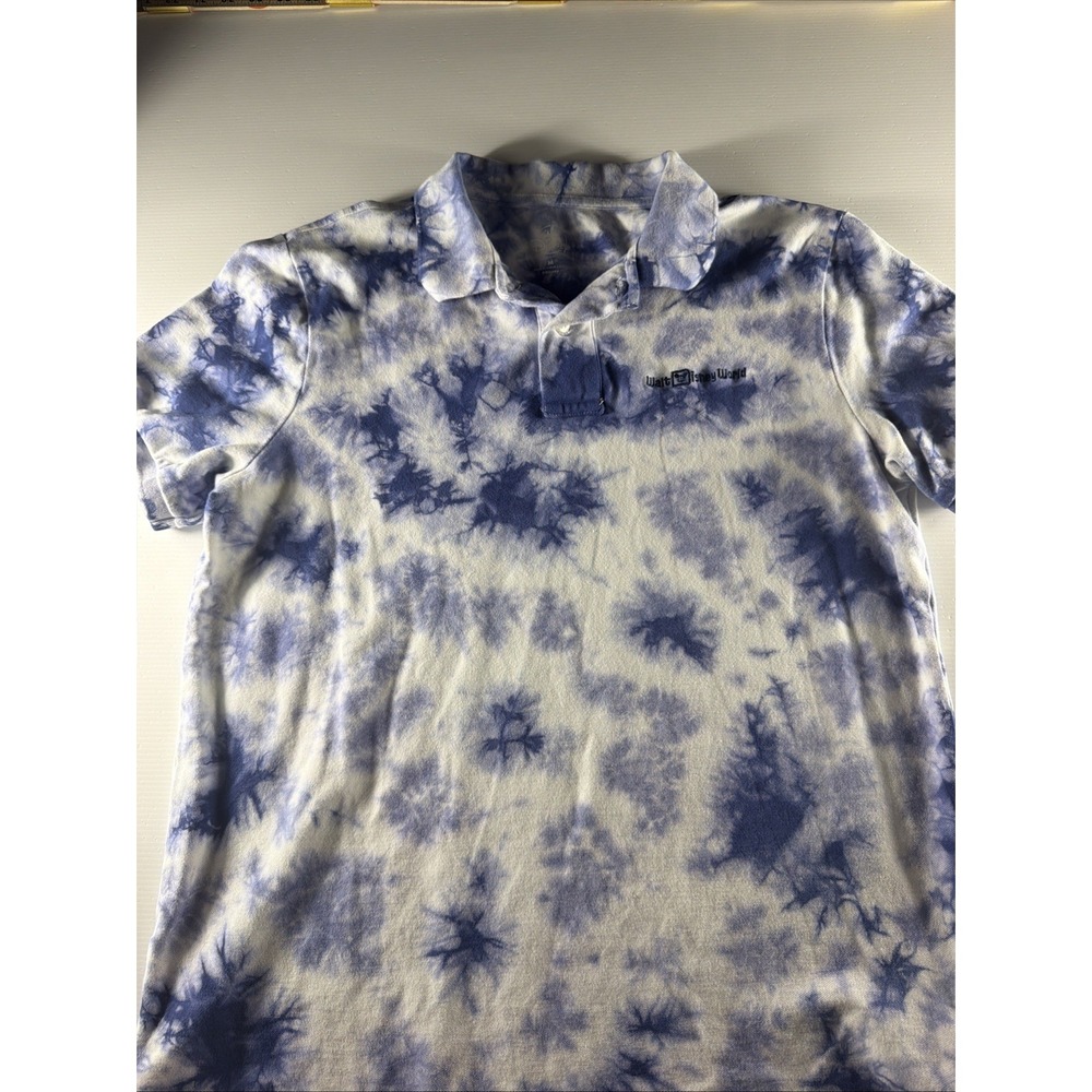Walt Disney World Tie Dye Polo Shirt Size Large Embroidered Parks Authentic